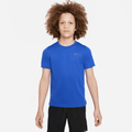 Nike Dri-FIT Miler Older Kids' (Boys') Short-Sleeve Training Top - Blue - 50% Recycled Polyester