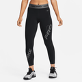 Nike Pro Women's Mid-Rise 7/8 Graphic Leggings - Black - 50% Recycled Polyester