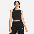 Nike Sportswear Chill Knit Women's Tight Cropped Mini-Rib Tank Top - Black
