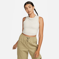 Nike Sportswear Chill Knit Women's Tight Cropped Mini-Rib Tank Top - Brown
