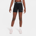 Nike Pro Older Kids' (Girls') Shorts - Black - 50% Recycled Polyester