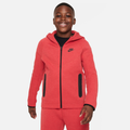 Nike Sportswear Tech Fleece Older Kids' (Boys') Full-Zip Hoodie (Extended Size) - Red
