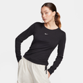 Nike Sportswear Essential Women's Ribbed Long-Sleeve Mod Crop Top - Black
