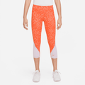 Nike Dri-FIT One Older Kids' (Girls') Capri Leggings - Orange - 50% Recycled Polyester