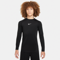 Nike Pro Older Kids' (Boys') Dri-FIT Long-Sleeve Top - Black - 50% Recycled Polyester