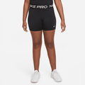 Nike Pro Dri-FIT Older Kids' (Girls') Shorts (Extended Size) - Black - 50% Recycled Polyester