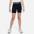 Nike Pro Older Kids' (Girls') Dri-FIT 13cm (approx.) Shorts - Black - 50% Recycled Polyester