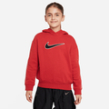 Nike Sportswear Older Kids' (Girls') Oversized Fleece Pullover Hoodie - Red
