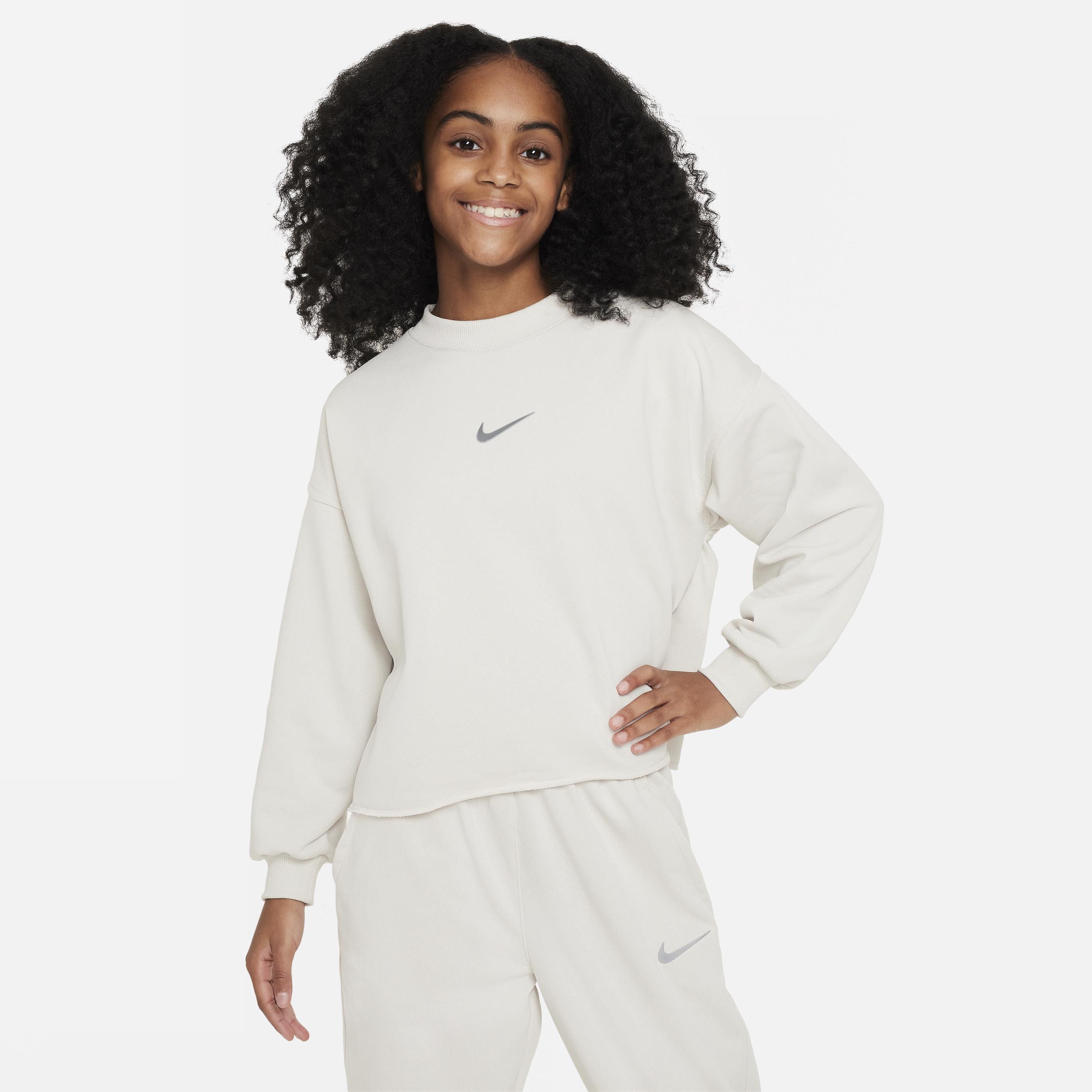 Nike Sportswear Older Kids' (Girls') Dri-FIT Crew-Neck Sweatshirt - Grey