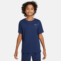 Nike Dri-FIT Miler Older Kids' (Boys') Short-Sleeve Training Top - Blue - 50% Recycled Polyester