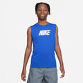 Nike Dri-FIT Multi+ Older Kids' (Boys') Sleeveless Training Top - Blue - 50% Recycled Polyester