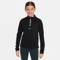 Nike Pro Girls' Dri-FIT Long-Sleeve 1/2-Zip Top - Black - 50% Recycled Polyester