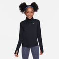 Nike Dri-FIT Older Kids' (Girls') Long-Sleeve 1/2-Zip Top - Black - 50% Recycled Polyester