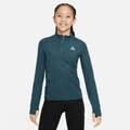 Nike ACG Therma-FIT Older Kids' (Girls') 1/4-Zip Long-Sleeve Top - Green - 50% Recycled Polyester