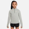 Nike Dri-FIT Older Kids' (Girls') Long-Sleeve 1/2-Zip Top - Grey - 50% Recycled Polyester