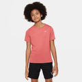 Nike Dri-FIT Miler Older Kids' (Boys') Short-Sleeve Training Top - Red - 50% Recycled Polyester