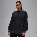 Jordan Flight Fleece Women's Washed Crew-Neck Sweatshirt - Black