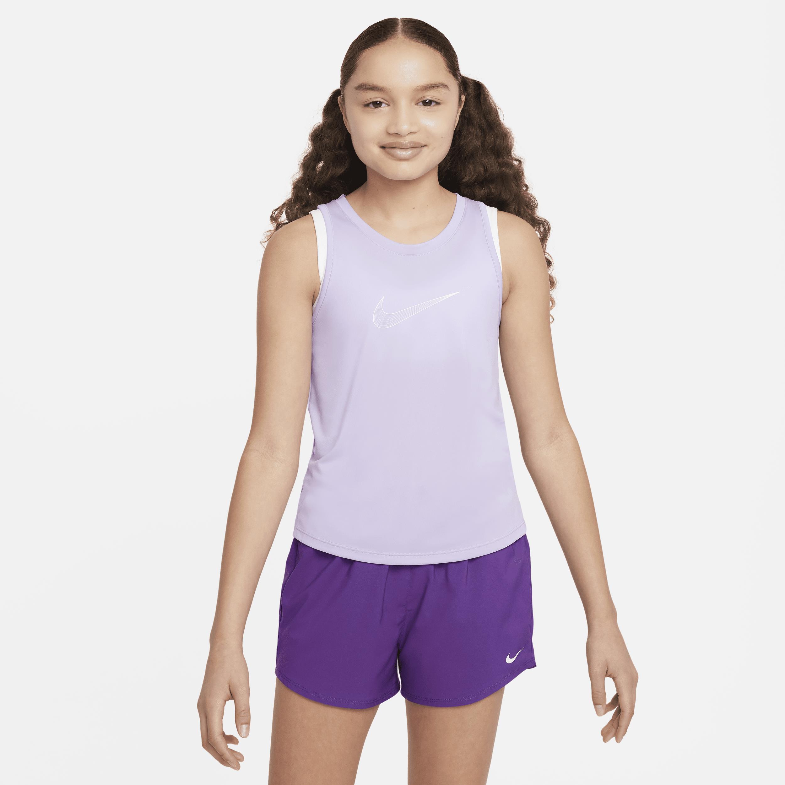 Nike One Older Kids' (Girls') Dri-FIT Training Tank Top - Purple - 50% Recycled Polyester