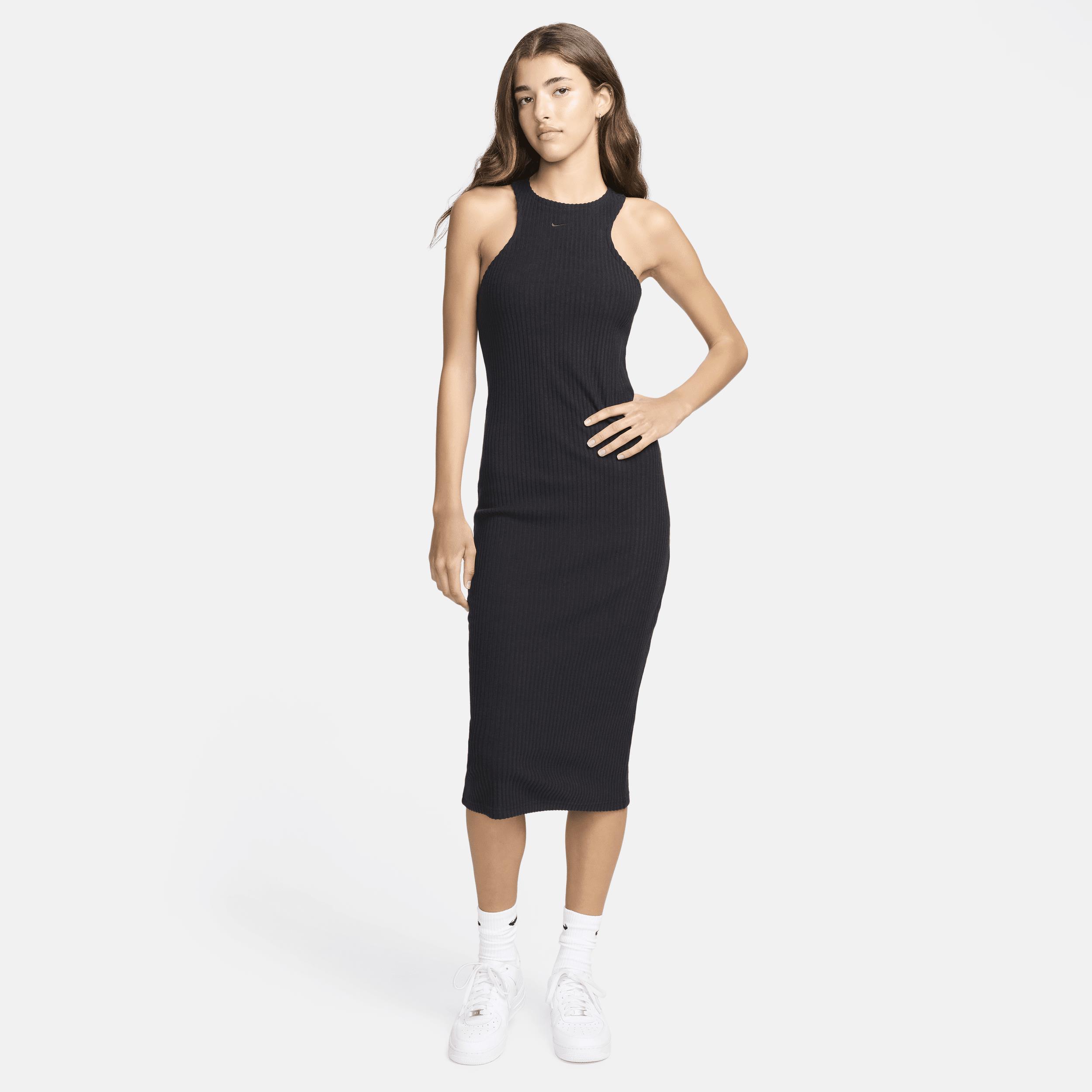 Nike Sportswear Chill Knit Women's Slim Sleeveless Ribbed Midi Dress - Black