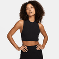 Nike Sportswear Chill Knit Women's Tight Mock-Neck Ribbed Cropped Tank Top - Black