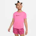 Nike One Older Kids' (Girls') Short-Sleeve Training Top - Pink - 50% Recycled Polyester