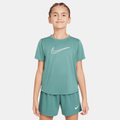 Nike One Older Kids' (Girls') Dri-FIT Short-Sleeve Training Top - Green - 50% Recycled Polyester