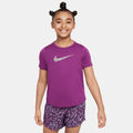 Nike One Older Kids' (Girls') Short-Sleeve Training Top - Purple - 50% Recycled Polyester