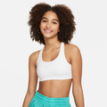 Nike Swoosh Older Kids' (Girls') Sports Bra - White - 50% Recycled Polyester