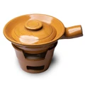 Kora Ceramic Charcoal Stove Handled Casserole Set, Ochre