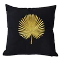 Palma Embroidered Velvet Scatter Cushion Cover, Black / Gold