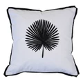 Palma Embroidered Cotton Scatter Cushion Cover, White / Black