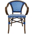 Amalfi Commercial Grade Wicker & Aluminium Indoor/Outdoor Dining Armchair, Blue