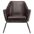 Mezzi Faux Leather Lounge Armchair, Dark Brown