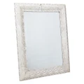Aladdin Metal Filigree Frame Wall Mirror, 95cm, Rustic White