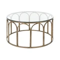 Calvin Glass Topped Metal Round Coffee Table, 70cm