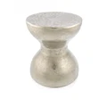 Bubble Hammered Aluminium Hourglass Stool, Silver