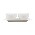 Ecoche Stoneware Condiment Bowl Set, White
