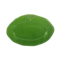 Ecoche Stoneware Oval Platter, Small, Green