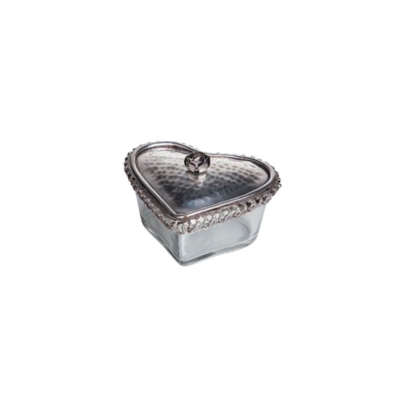 Lahitte Glass Heart Trinket Box