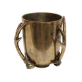 Antler Metal Wine Bucket, Antique Gold