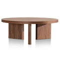 Rayn Wooden Round Coffee Table, 100cm, Walnut
