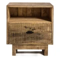 Swazi Solid Mango Wood Timber Single Drawer Bedside Table
