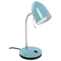 Lara Metal Adjustable Desk Lamp, Light Blue