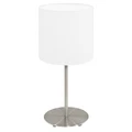 Pasteri Metal Base Table Lamp, Satin Nickel / White