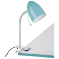 Lara Metal Adjustable Clamp Desk Lamp, Light Blue
