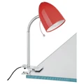 Lara Metal Adjustable Clamp Desk Lamp, Red