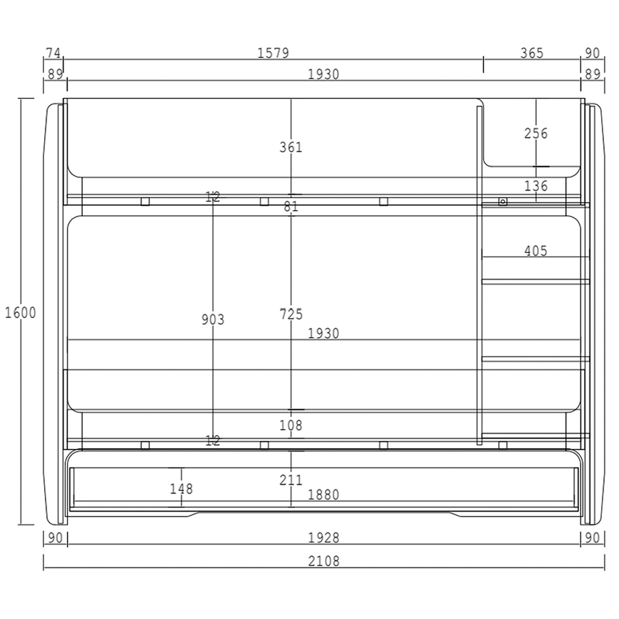 Skyler Trio Bunk Bed with Trundle, Single