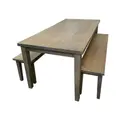 Oberon Timber Dining Bench (Bench Only), 124cm, Sundried Ash