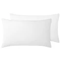 Vintage Design Homeware French Linen Standard Pillowcase, White, Set of 2