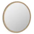 Porto Mindi Wood Frame Round Wall Mirror, 100cm